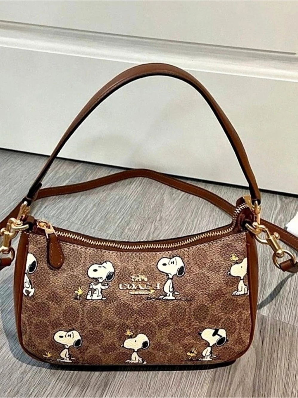 Coach x Peanuts Nolita 19 in Signature Canvas with Snoopy Print Snoopy Shoulder